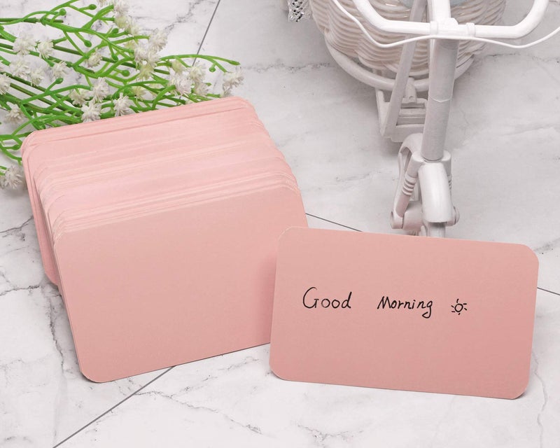 Penta Angel 100 Pcs Mini Paper Blank Gift Notes Cards DIY Craft Small Word Business Message Cards (Pink) - Image 5